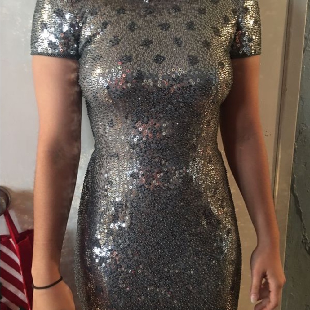 Carmen Marc Valvo sequin mini dress